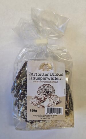 Dinkel Knusperwaffeln Zartbitter-Kokos
