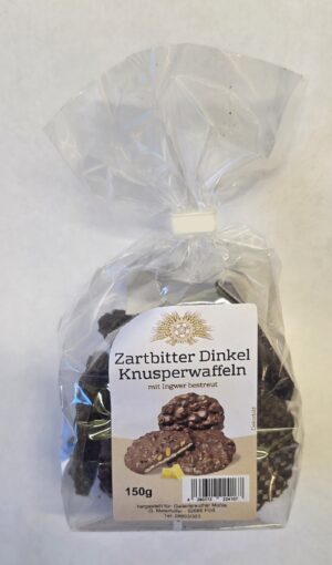 Dinkel Knusperwaffeln Zartbitter-Ingwer