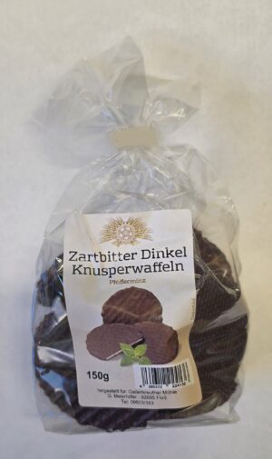 Dinkel Knusperwaffeln Zartbitter-Pfefferminz