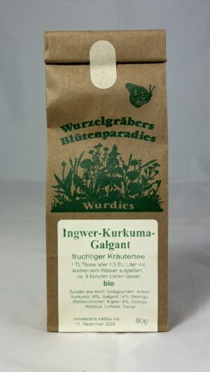 Bio-Ingwer-Kurkuma-Galgant-Tee, 80g
